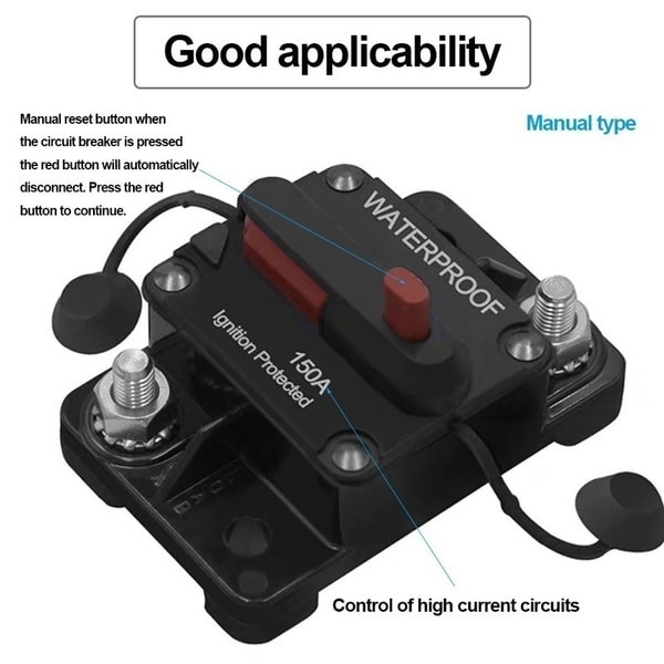 Bil Auto Marin Båt Stereo Audio Inline Circuit Breaker Säkring Red 70A