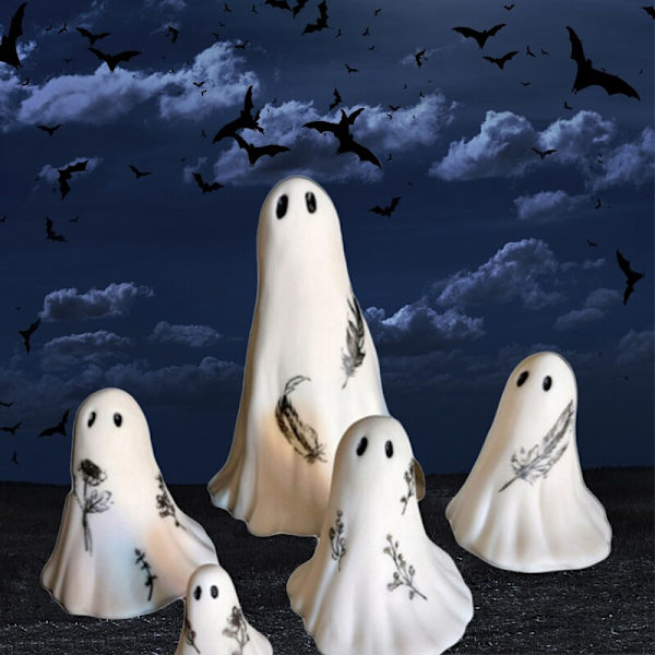 Halloween Party Dekoration Skulptur Hem Skrivbord Dekoration white 3pcs