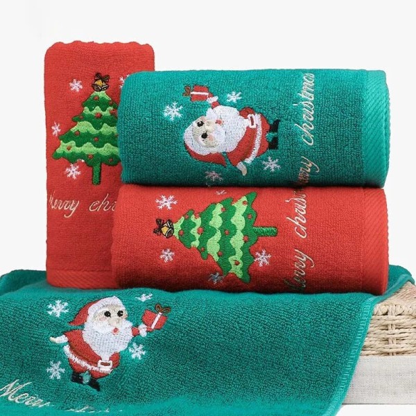 Store julehåndklæder til badeværelse, bomuldsjule køkkenhåndklæder 2pcs with box