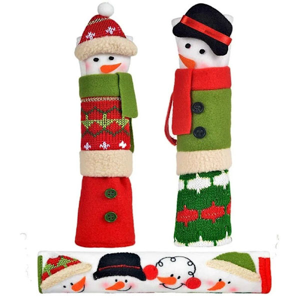 Kylskåpsdörrknopphandske Tredelad mikrovågsugnsknopphandske Snowman Juldekoration a