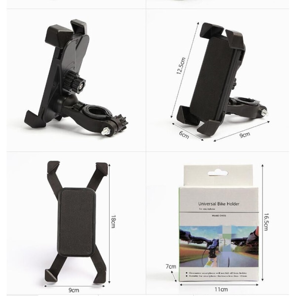 Universal Mobiltelefonhållare för Xiaomi M365 pro Ninebot Electric Scooter Styrfäste Black