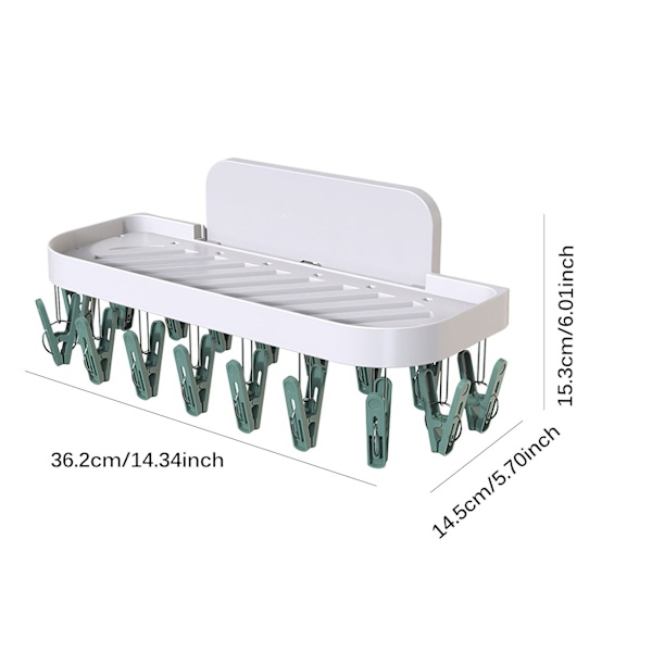 Håndklædetørrestativ Foldbar bøjle No-punch white 36.2*15.3*14.5cm