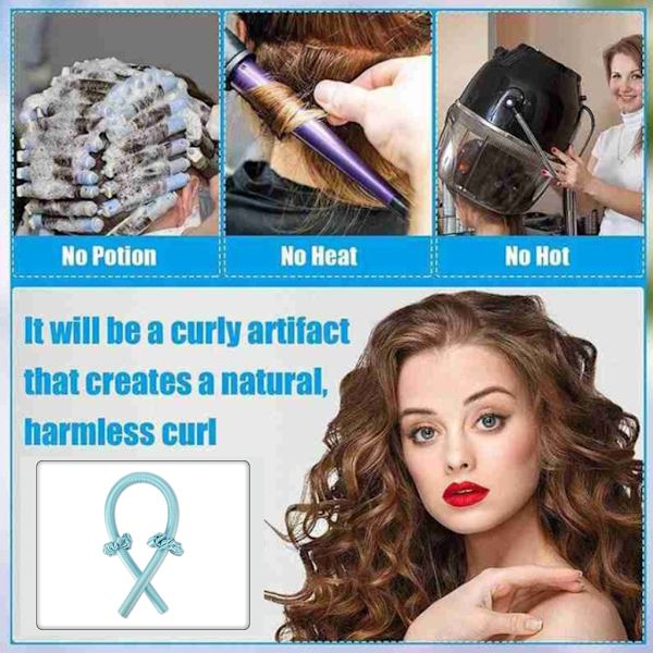 Curling Rod Lazy Curler Hair Curler Frisörverktyg champagne with hair clips