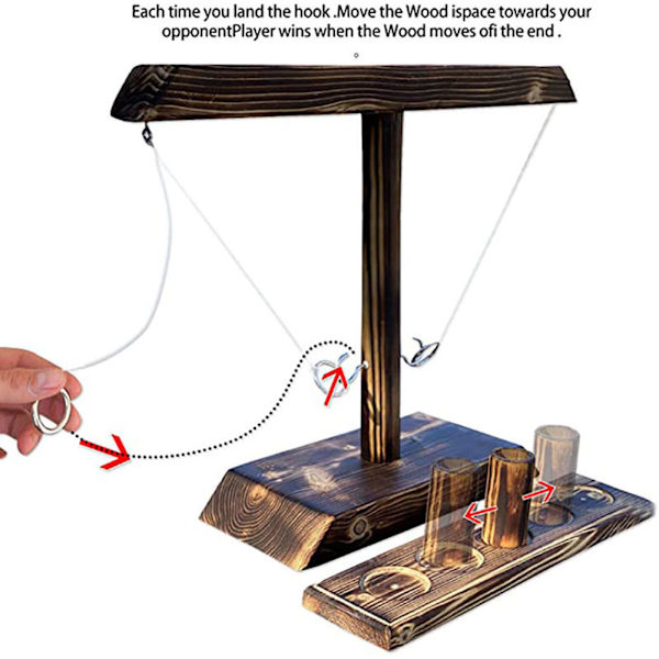 Drinking Game Hook Ring Toss Battle Game Kodinsisustus original wood small
