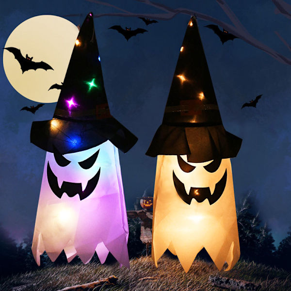 Halloween LED-vilkkuvalo Riippuva Ghost Party -pukeutuminen colorful light 44*20cm