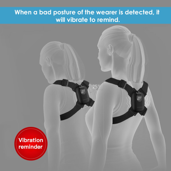 Smart Posture Corrector Usynlig Correction Belt Smart Sensor black 110*80*15mm