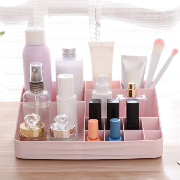 Desktop Diverse Smink Kosmetisk Make Up Case Förvaringsfodral pink 23.5*18.5*7.5cm