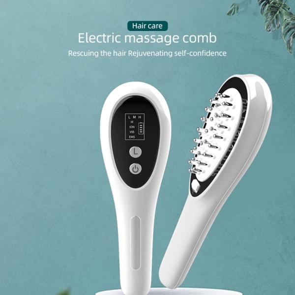 Elektrisk Massage Kam Ion Hårpleje EMS Vibration Growth Comb dark green 20*6*4.3cm