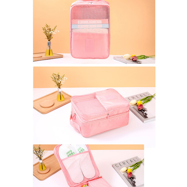 Multifunktion Bærbare Rejsesko Undertøj Tøjtasker pink 22*13*29cm