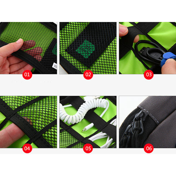 Outdoor Travel Kit Vattentät nylon kabelväska black 24*16*2.5cm