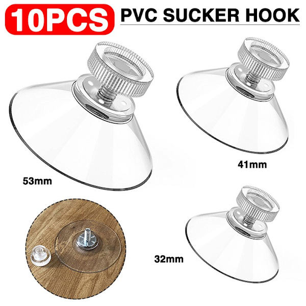 10 ST M4 skruvgummi sugkopp Tumskruv Sugkoppar Transparenta sugkoppar 41mm
