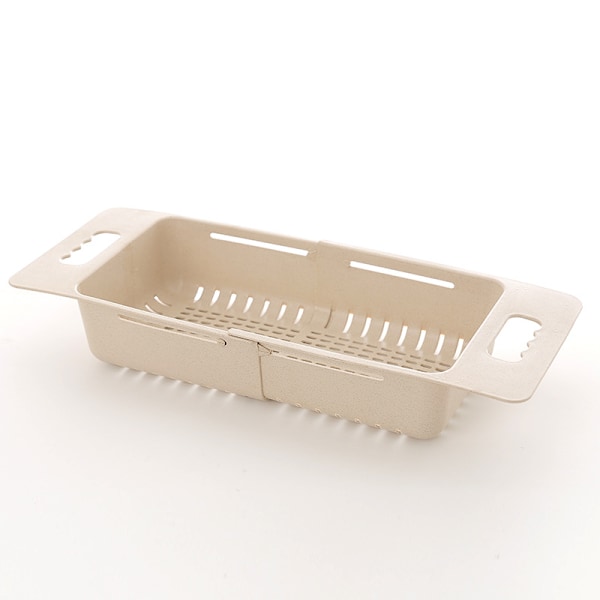 Justerbar frukttvätt Dish Disk Sink Avloppskorg Beige