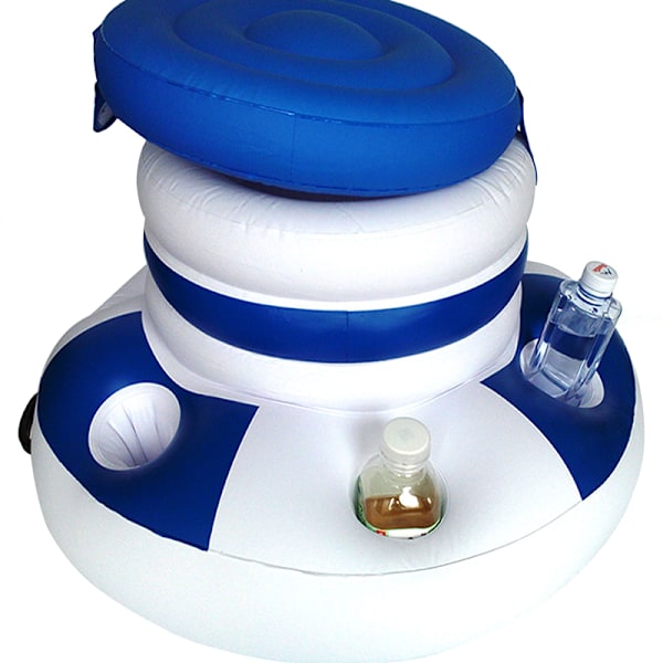 Øl Vand Isterninger Oppustelig Ice Bucket Float Cup Holder white+blue