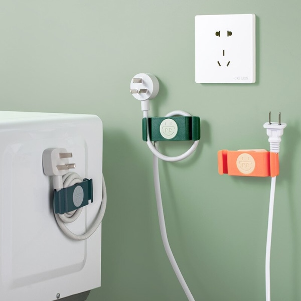 Strømstikkrog Datalinjeopbevaring Elektrisk ledningsbeslag green 4pcs