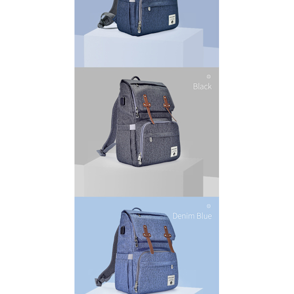 Omvårdnad Mode Mamma Mamma ryggsäck blue grey