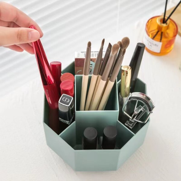 Pyörivä kynäpidike kynä Makeup Bucket kosmetiikan säilytyslaatikko green 14*14*13.5cm