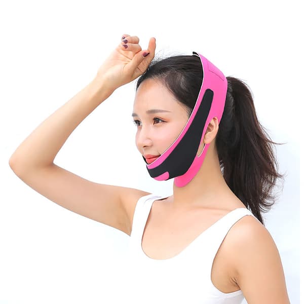 Elastiskt ansiktsbantningsbandage V Line Face Shaper black+pink 60*12cm