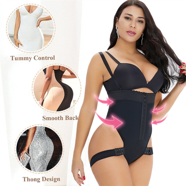 Waist Trainer Corset Plus-Size Body Shapewear black extra large