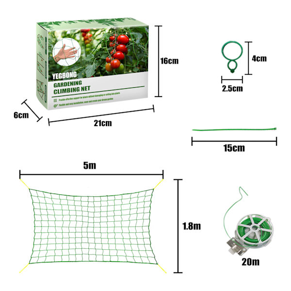 Puutarhakasvien kiipeilyverkko 1 set