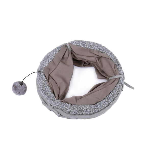 S Shape Sammenklappelig Cat Tunnel Cat Legetøj Slidstærkt ruskind gray 124*26cm