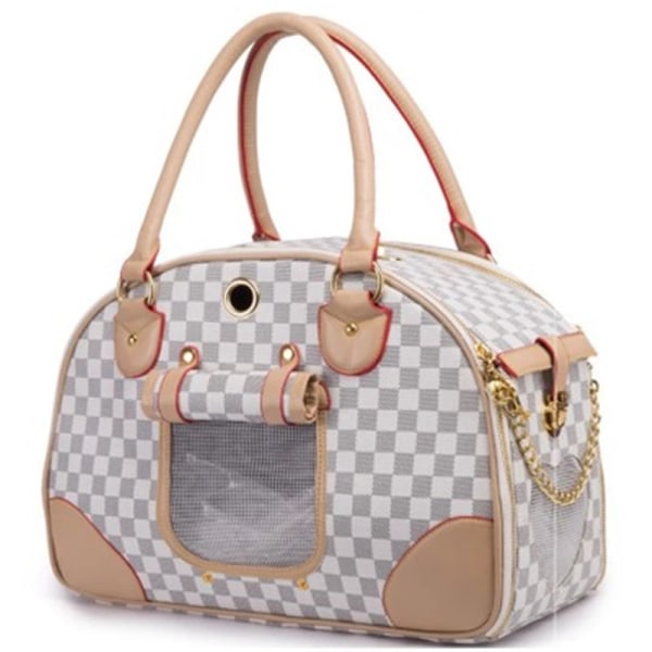 PU læder hundebærere Luksus hvalpe Tote Bag Håndtaske gray small