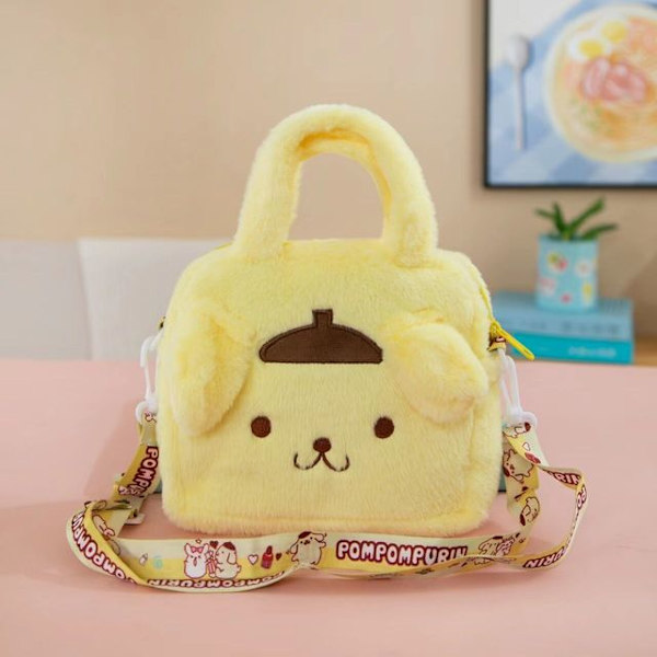 Väska Plysch Soft Stuff Handväska Axelväska Anime Fylld Ryggsäck Flickor Barn Presenter pompurin