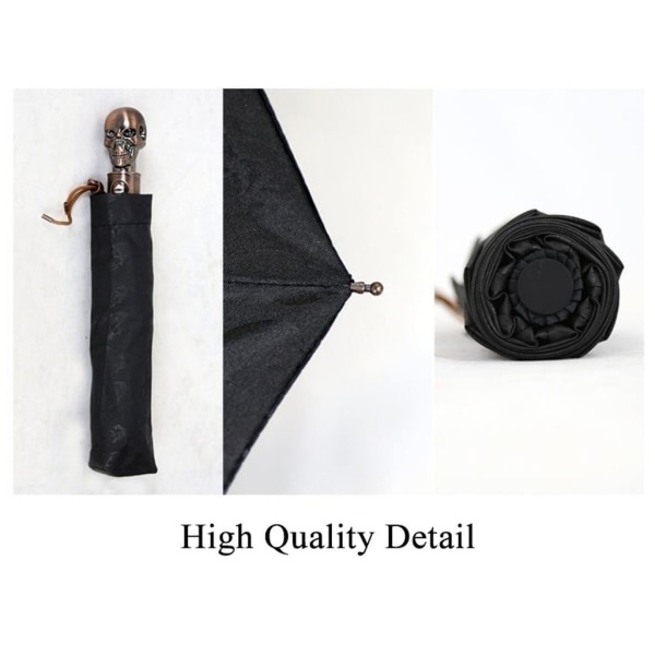 105cm 3 kokoontaittuva Creative Skull Kahva automaattinen iso sateenvarjo black