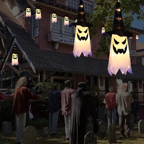 Halloween LED-vilkkuvalo Riippuva Ghost Party -pukeutuminen colorful light 44*20cm