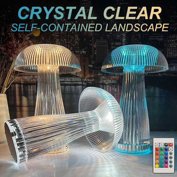 Creative Crystal Bordlampe Touch Mushroom Night Light USB 15.5*25.5cm