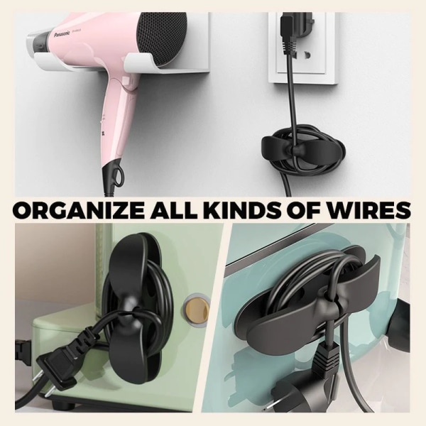 Universal Wire Organizer -lagring black 3pcs