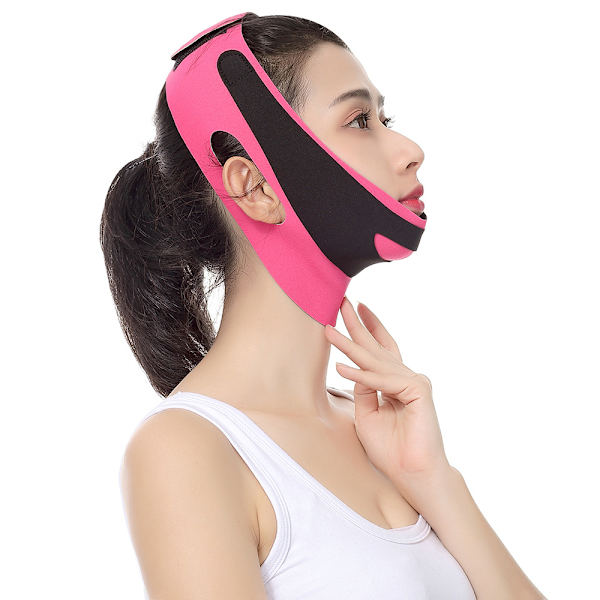 Elastisk ansigtsslankende bandage V Line Face Shaper black+pink 60*12cm