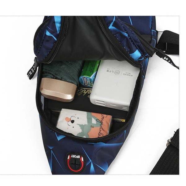 Skulder Crossbody taske Mænd Short Travel Messenger Bag blue singe layer