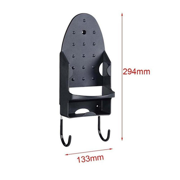 Dør Vægmontering Jernopbevaring Strygebrætstativ black 133x294mm