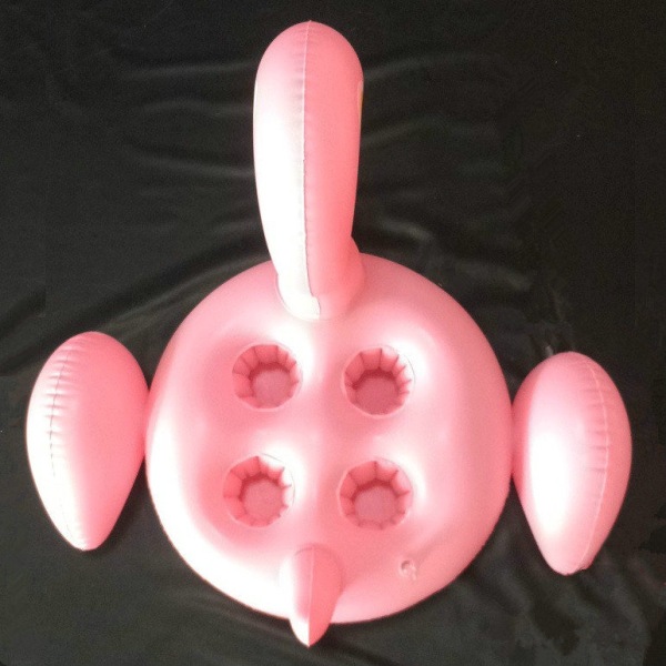 4-håls uppblåsbar Pink Flamingo Drink Hållare Pool Float pink 70*60cm