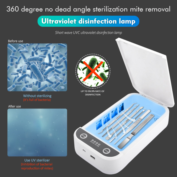 Monitoiminen sterilointilaite Aromaterapian UV-desinfiointilaatikko white 218*123*53mm