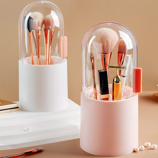 Lady's kosmetiske make-up børste opbevaringsboks white 22.5*10.5cm