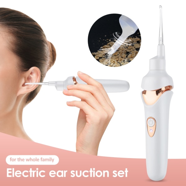 Electric Ear Safe Vibration Smärtfri Vacuum Wax Pick Cleaner white 17.5*2cm