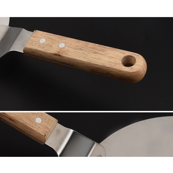 Pizza Peel Mela Pyöreä Kakku Lapio Leivontatyökalut Puukahva wood color 25.5*43.5 cm