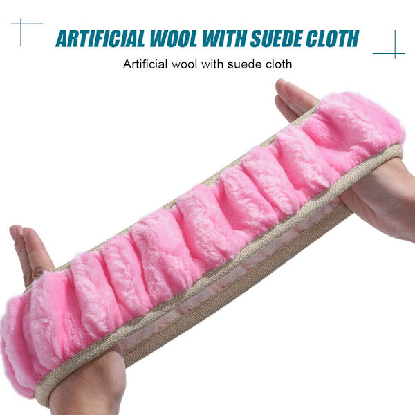 Päls Fluffig Tjock Bilratt Cover Mjuk Ull pink 38cm(diameter)
