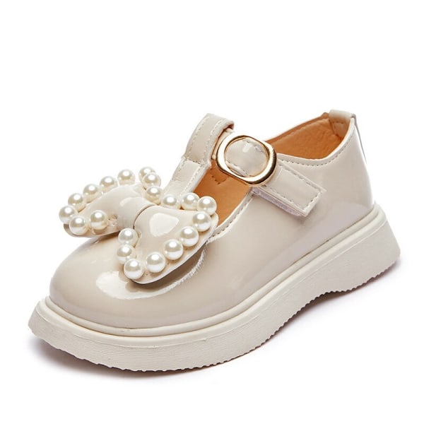 Lædersko med perler Beading Princess Sød Sød Blød Komfortabel børn Flats beige 28