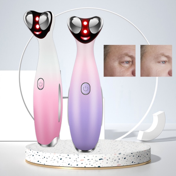 Elektrisk ögonmassager hudvårdsverktyg pink white