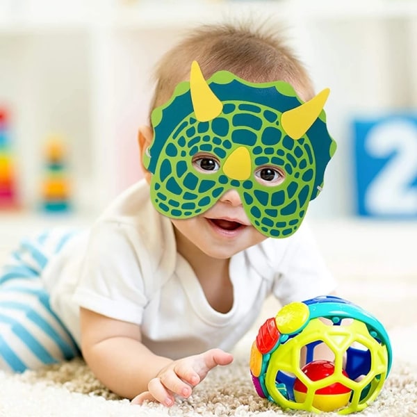 Dinosaur Festmasker Elastisk EVA Filt Child Foam Dino Mask blue