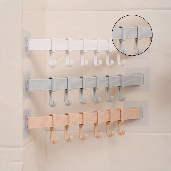Badeværelse Justerbar krogstativ Dobbelt sugekop håndklædestativ white 40*9 cm