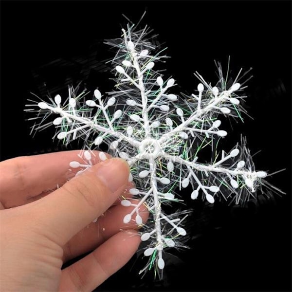 30stk julepynt Hvid kunstig snefnug white 6cm