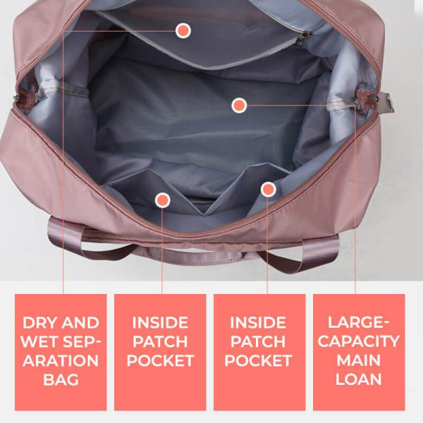 Sammenfoldelig Stor Kapacitet Opbevaring Foldetaske Rejsetasker pink 41*22*40cm