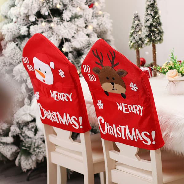 jul stol cover tecknade mönster prydnad santa claus