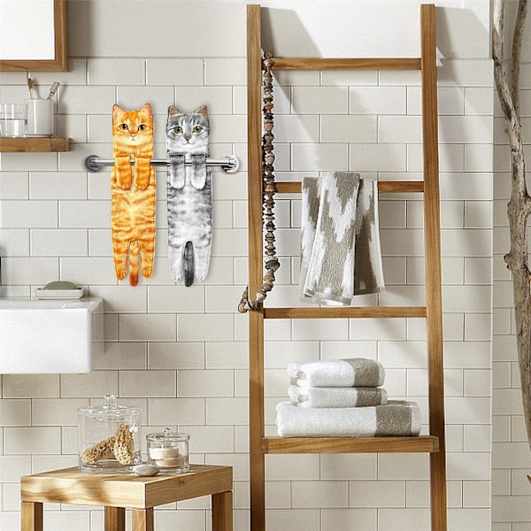 rolig katt handduk kök badrum handduk boll tortoiseshell cat