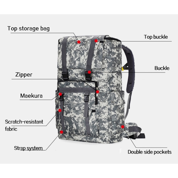 120L utomhus vattentät militär stor taktisk ryggsäck armygreen 45*32*75cm