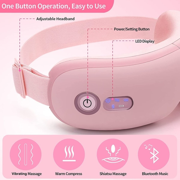 Elektrisk ögonmassageapparat med värme - Intelligent ögonskydd pink 32*3cm