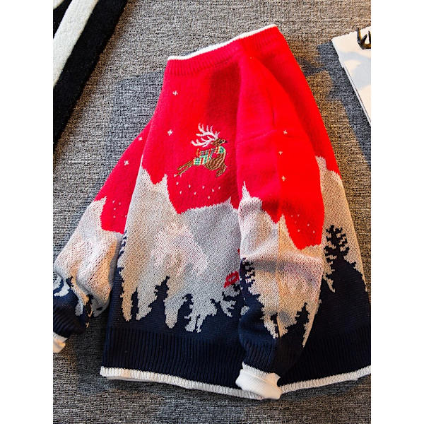 Japansk tröja herr vinter trend high-end stickad tröja red L